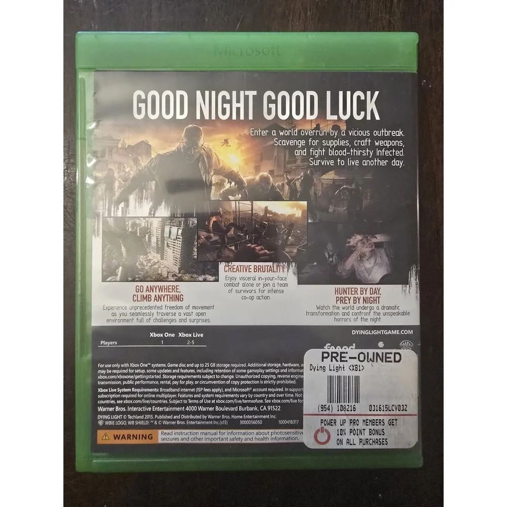 Dying Light - Microsoft Xbox ONE -‎ Zombie Horror Video Game Complete